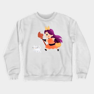 Cute little witchy and her cat Crewneck Sweatshirt